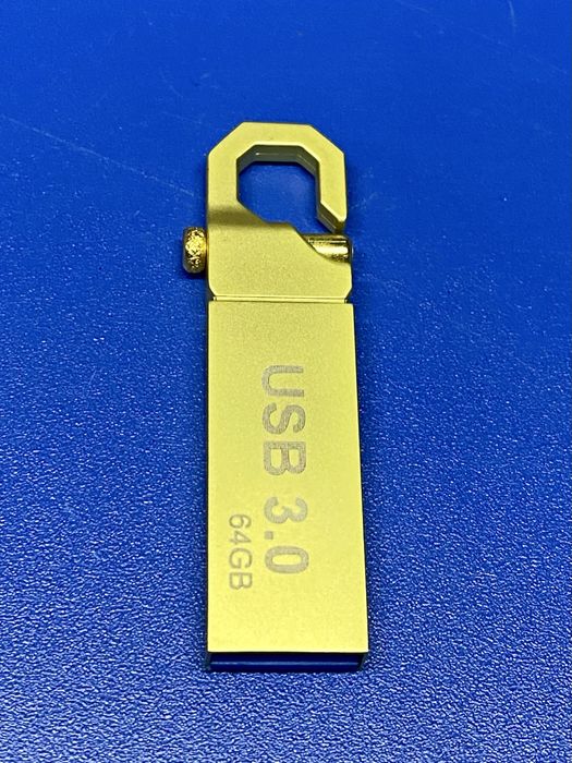 USB флешка-карабін 64GB USB 3.0 золотистий металевий корпус