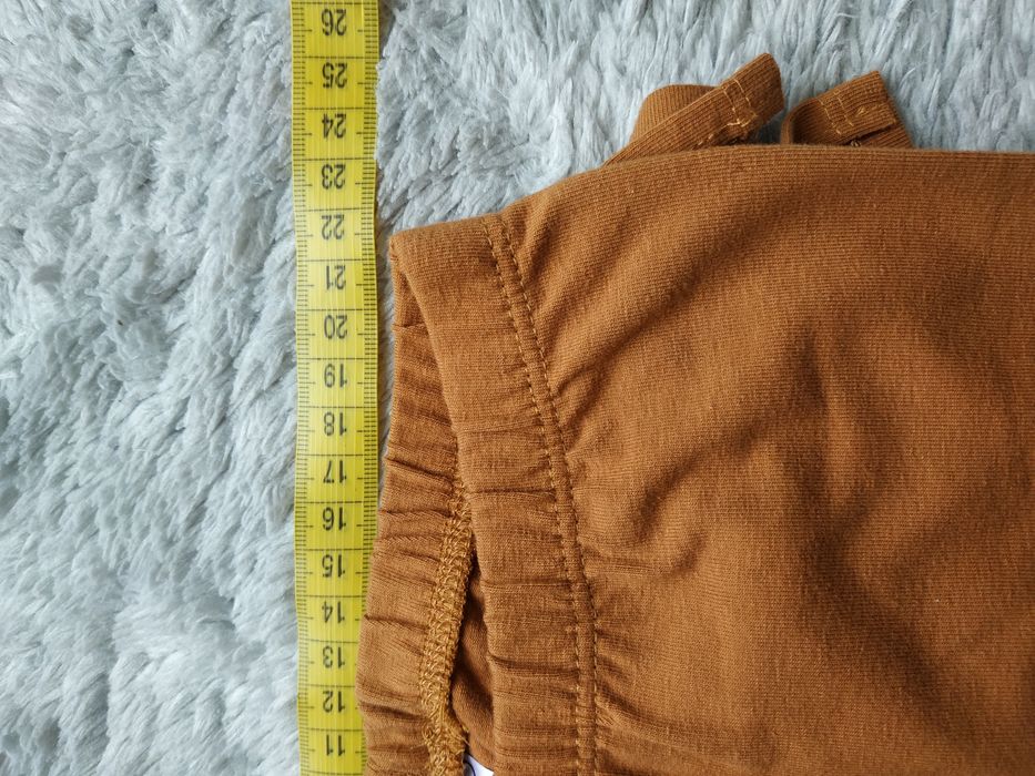 Nowe legginsy z falbankami/brązowe/beżowe/karmelowe/Haydi/r.104