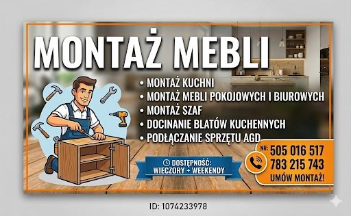 Montaż Mebli: Kuchnie, Szafy + Podłączenie AGD