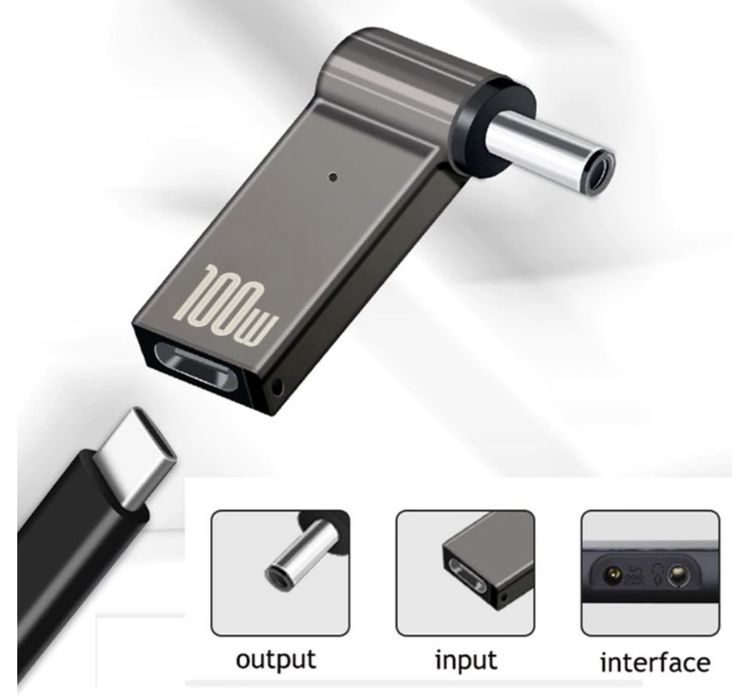 Продам адаптер STLab USB Type-C to DC Jack 3.0x1.1mm PD 100W