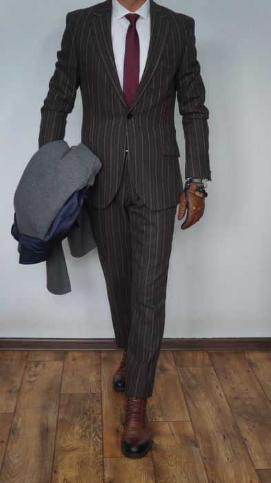 Garnitur Shelby & Sons Rozmiar 36/S (46) Kolor Brązowy Prążki