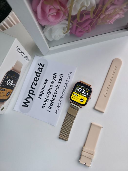 Smartwatch Damski, nowy, pełny komplet. Wyprzedaż magazynu