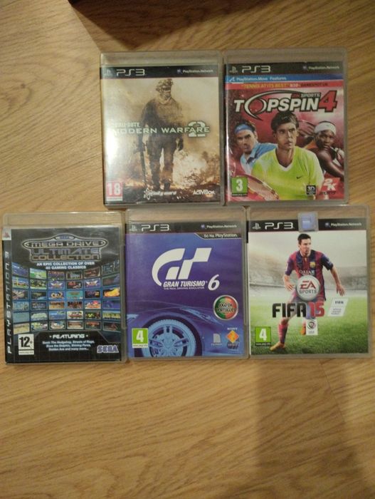 PlayStation 3 usada com 5 jogos