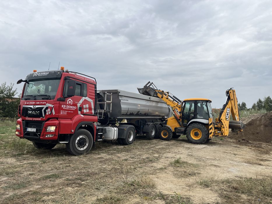 Roboty ziemne, wyburzenia,rozbiórki, kruszywo,budowa dróg,młot,piasek