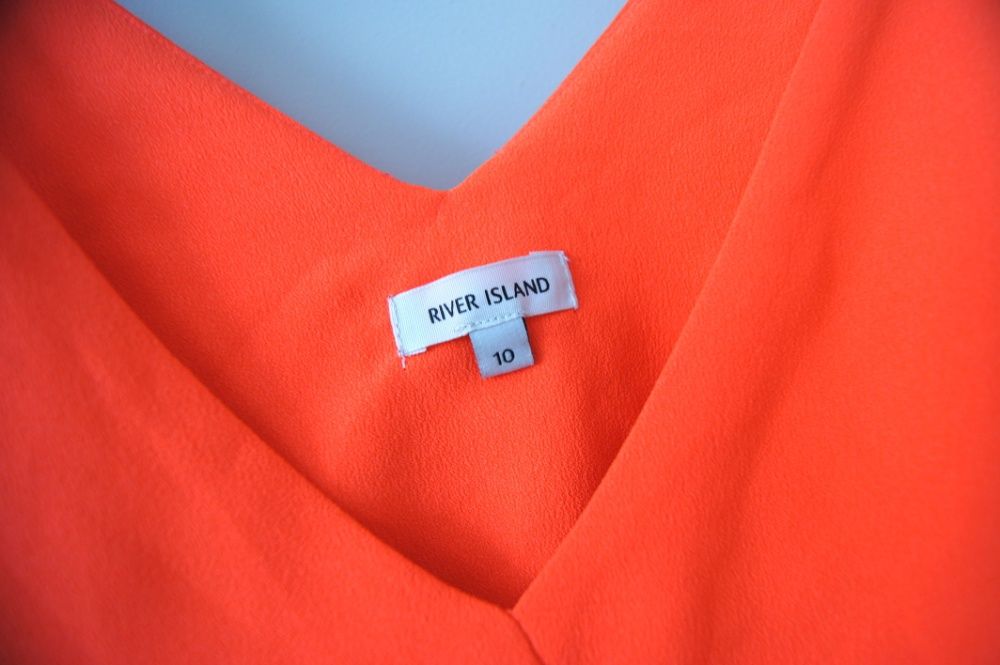 river island 38 M pomarańczowa pomaranczowa asymetryczna bluzka prosta