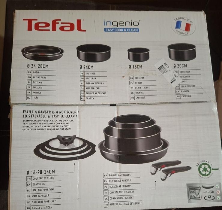 РУЧКА В ПОДАРУНОК Набір посуду Tefal Ingenio Easy Cook & Clean 10 предметів