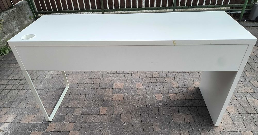 biurko MICKE - ikea białe 142x50x75 używane