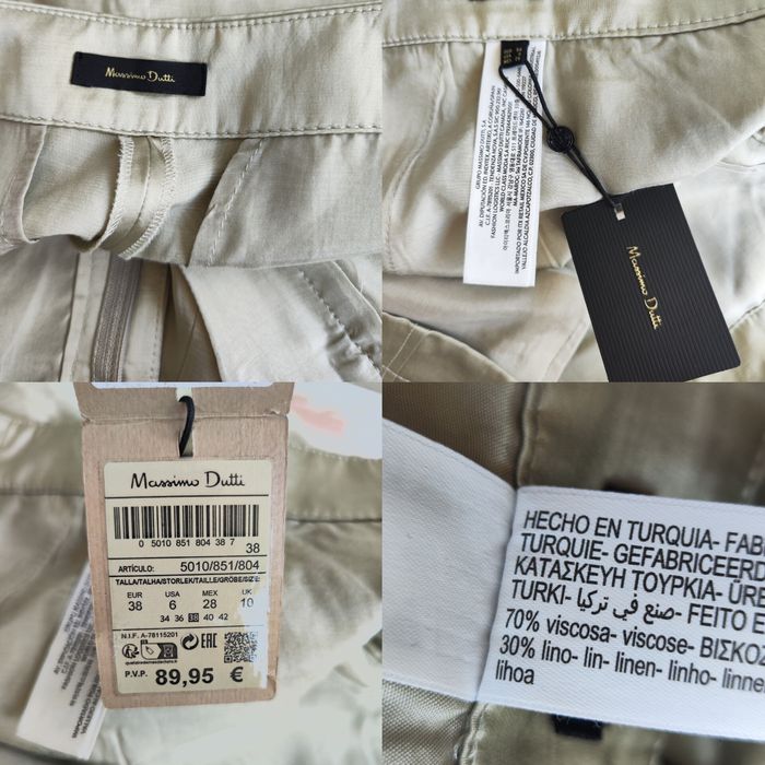 Massimo Dutti щільні атласні брюки на основі віскози та льону