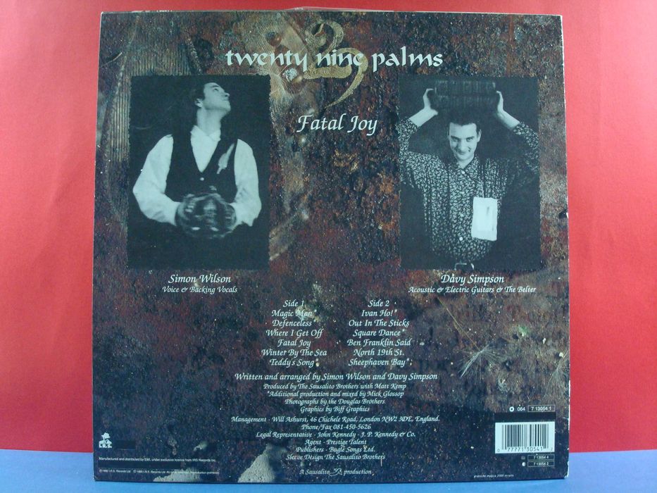 29 Palms - Fatal Joy / Near Mint / LP / IT / 199064729945454594121