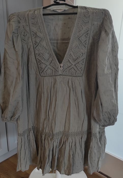 ZARA krótka sukienka tunika roz S