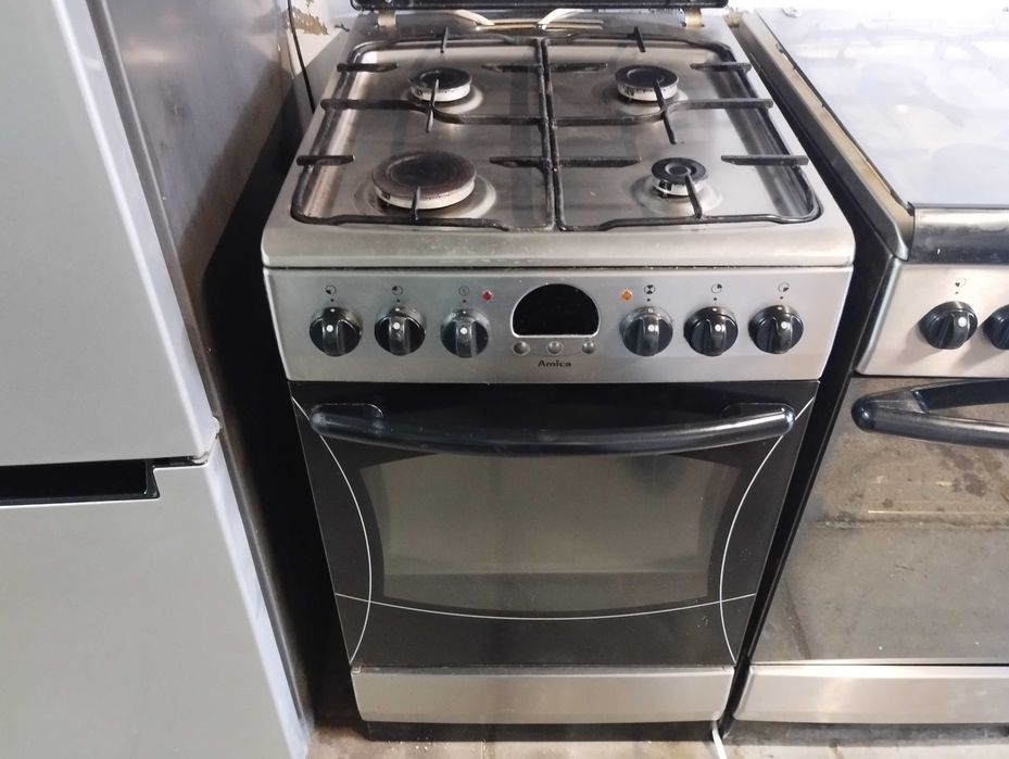 Kuchenka gazowo-elektryczna AMICA Inox termoobieg 50cm .GW.