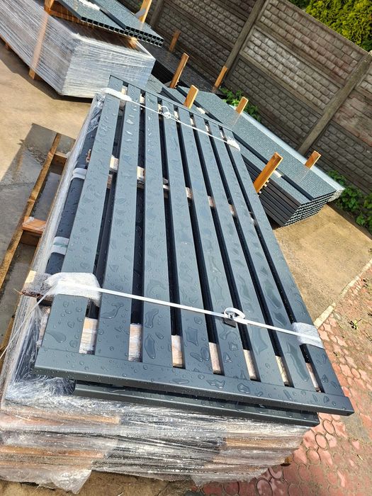 Przęsło palisadowe 250x110 grafit struktura palisada 100 mm