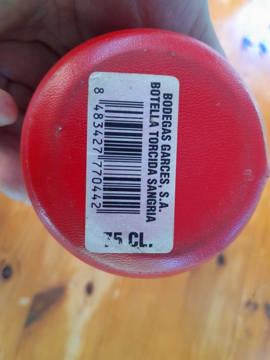 Бутылка из под вина с пробкой в кожаной оплетке, 0, 7 л., Испания