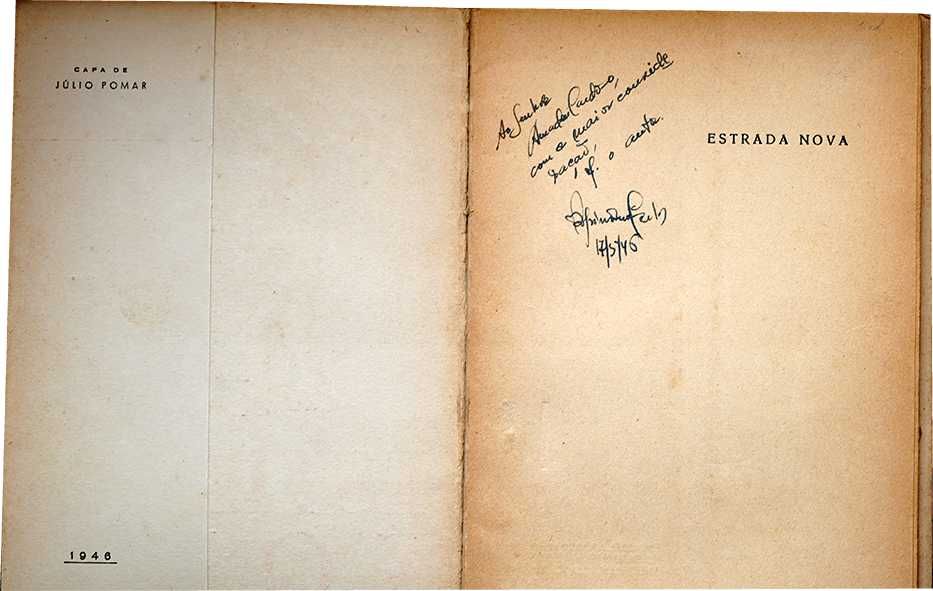 Livro Raro Estrada Nova (1946) Papiniano Carlos - Capa Júlio Pomar - Assinado