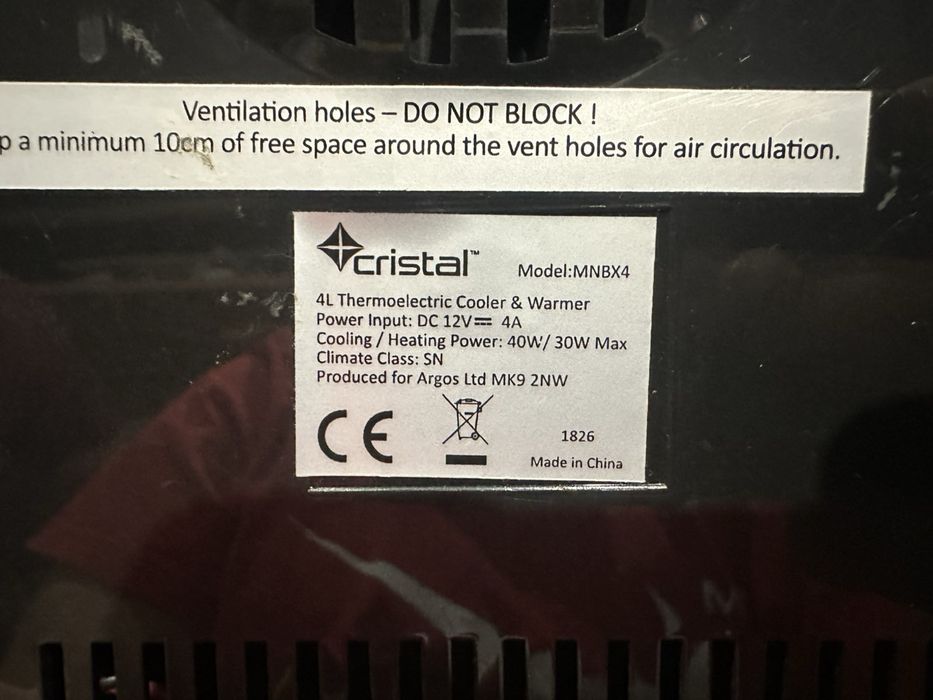 Холодильник Cristal дорожный маленький мобильный