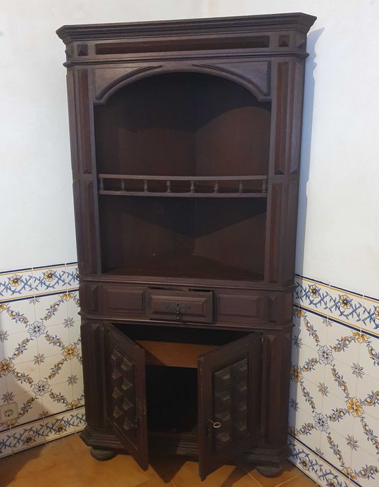 Móvel de Canto / Cantoneira em madeira maciça - vintage