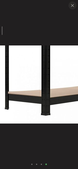 Стелаж металевий чорний 180х90х40 см, 4 полиці, до 600 кг