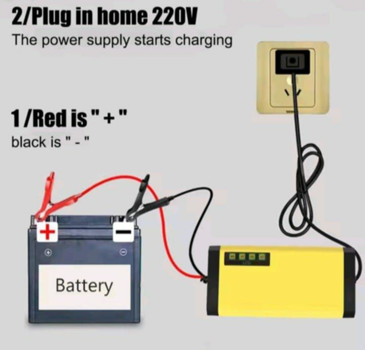 Carregador de bateria de carro 12v 2a,