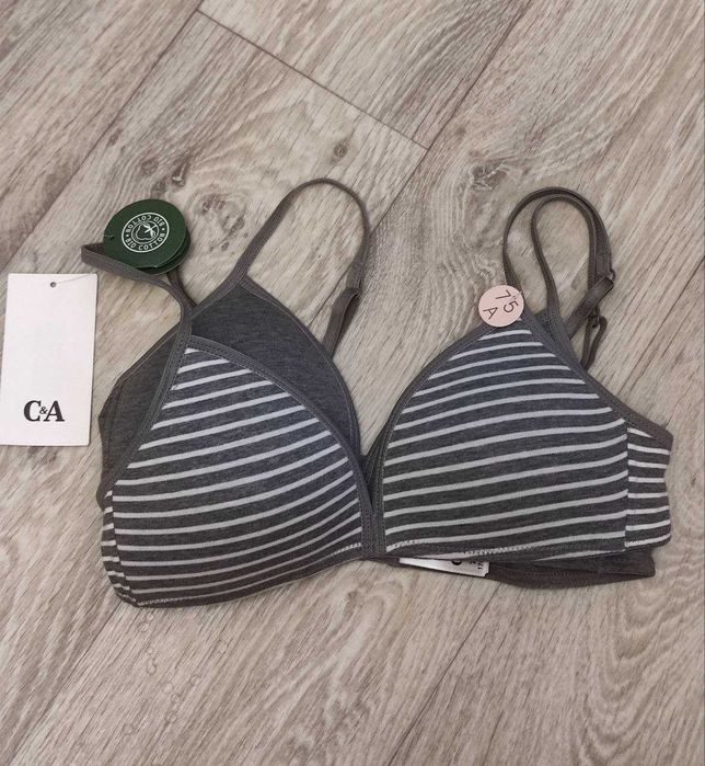 Набор бюстиков C&A на девочку подростка 75А, хлопок, новые