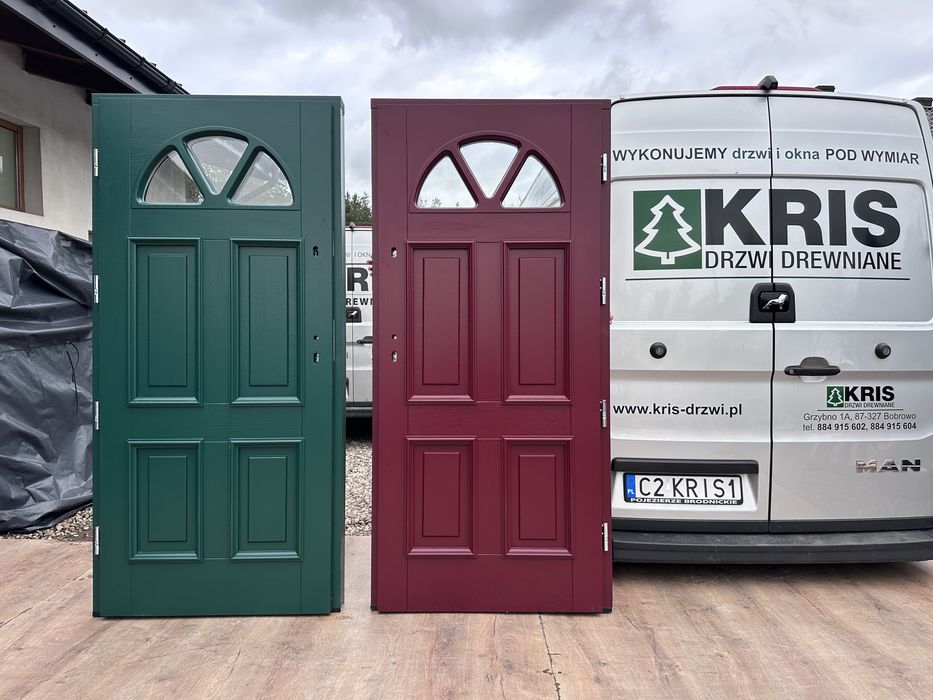 Drzwi zewnętrzne drewniane czyste powietrze dostawa,montaż Cała Polska