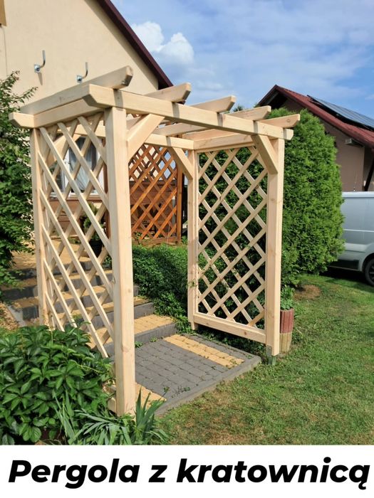 TRANSPORT POLSKA! Nowoczesna Huśtawka Pergola! Suszone drewno!