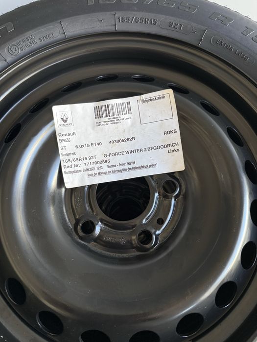 Комплект Renault Express Dacia Dokker 185/65R15 92T