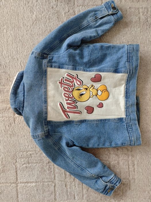 Jeansowa ocieplana kurtka 98