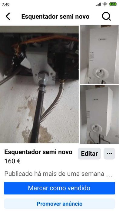 Esquentador semi novo , 11 litros