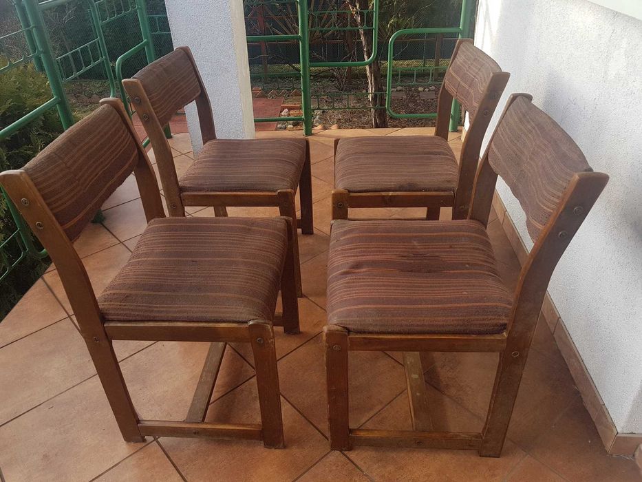 Krzesła drewniane prl do renowacji tapic. z-38 Zam. Fabr. Mebli 4szt