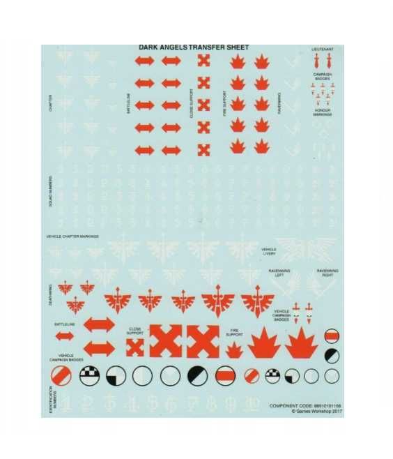 Warhammer 40000 Space Marines, Chaos, Orks Transfer Sheet Decals