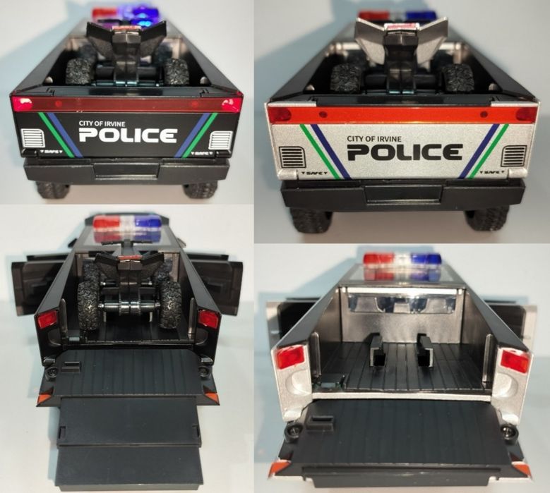Tesla Cybertruck Полиция модель 1:24 XHD Метал звук Свет
