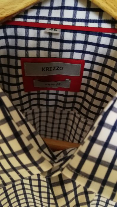 Koszula w kratę kołnierzyk 46