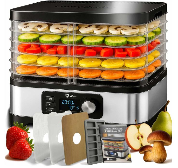 suszarka do grzybów owoców warzyw timer przepisy 6sit 450w+dodatki