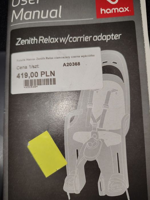 Fotelik rowerowy Hamax zenith relax