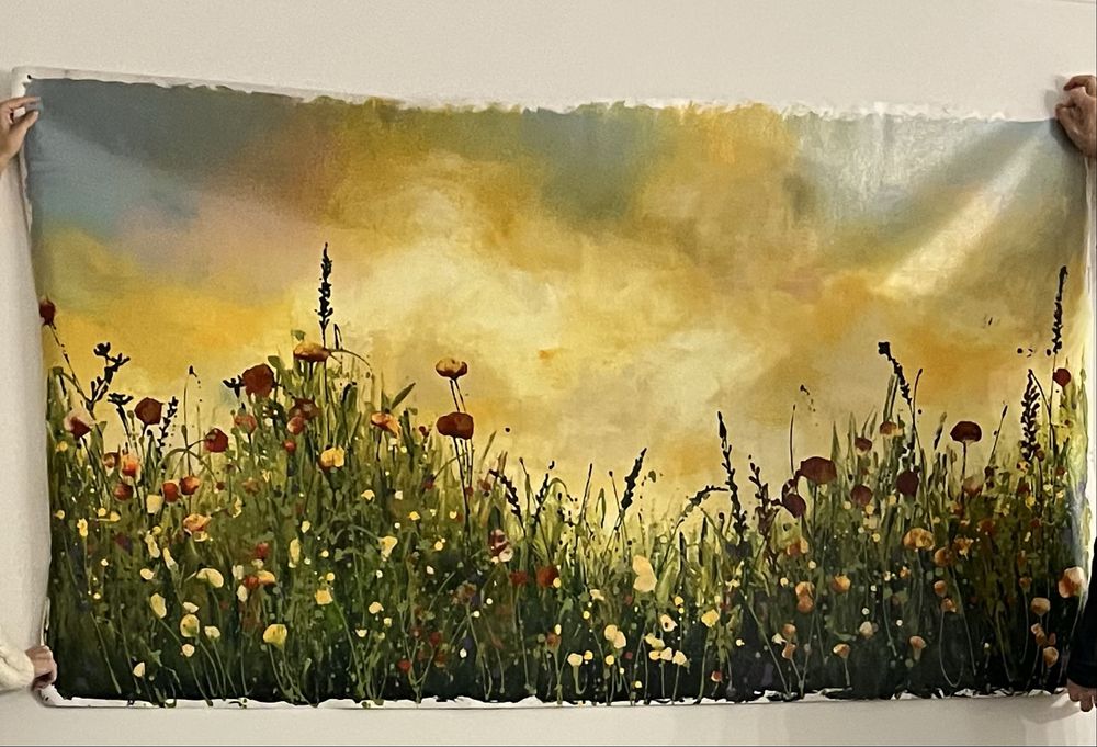 Obra de 108x200 cm com Certificado de Autenticidade