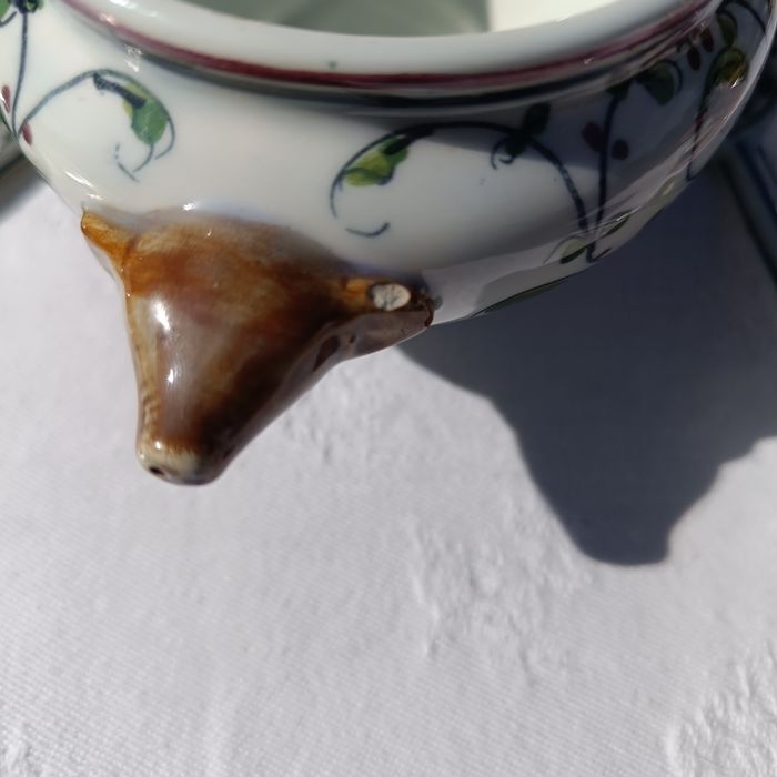 Molheira/mostardeira faiança portuguesa,Outeiro-Águeda, pintada à mão