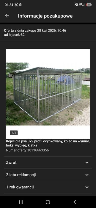 Kojec dla psa 3×2
