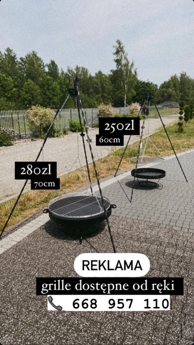 Grill trójnóg ruszto 60cm