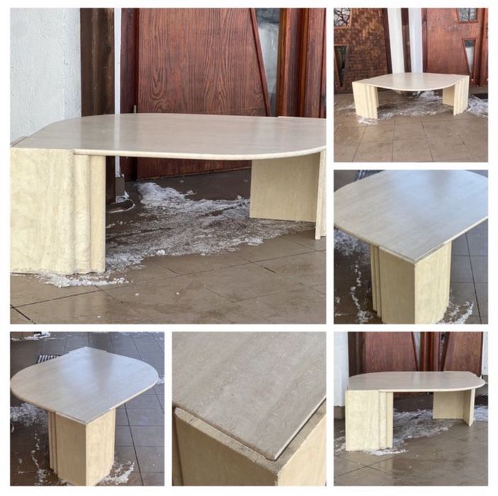 Stolik kawowy Eye trawertyn. Wlochy lata 70-te. Mid century