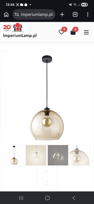3x Lampa szklana Amber śr.30 cm z żarówkami TK Cubus