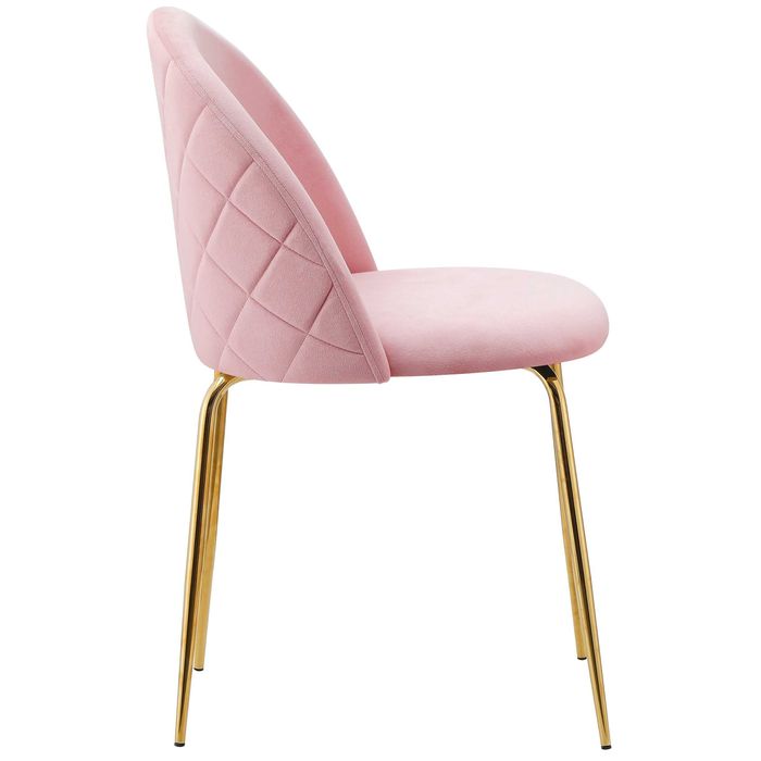 Krzesło aksamitne FARGO GOLD Velvet Różowe