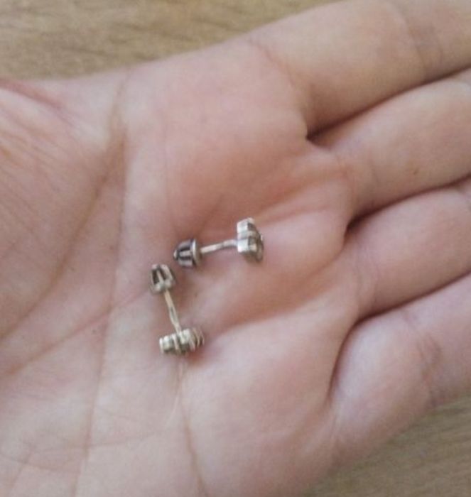 Сережки серебряные гвоздики