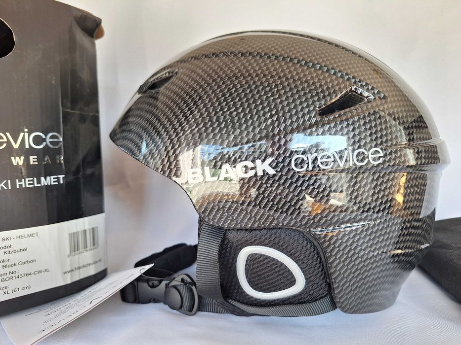 Kask narciarski Black Crevice Kitzbuhel Shiny Black Carbon XL 61cm