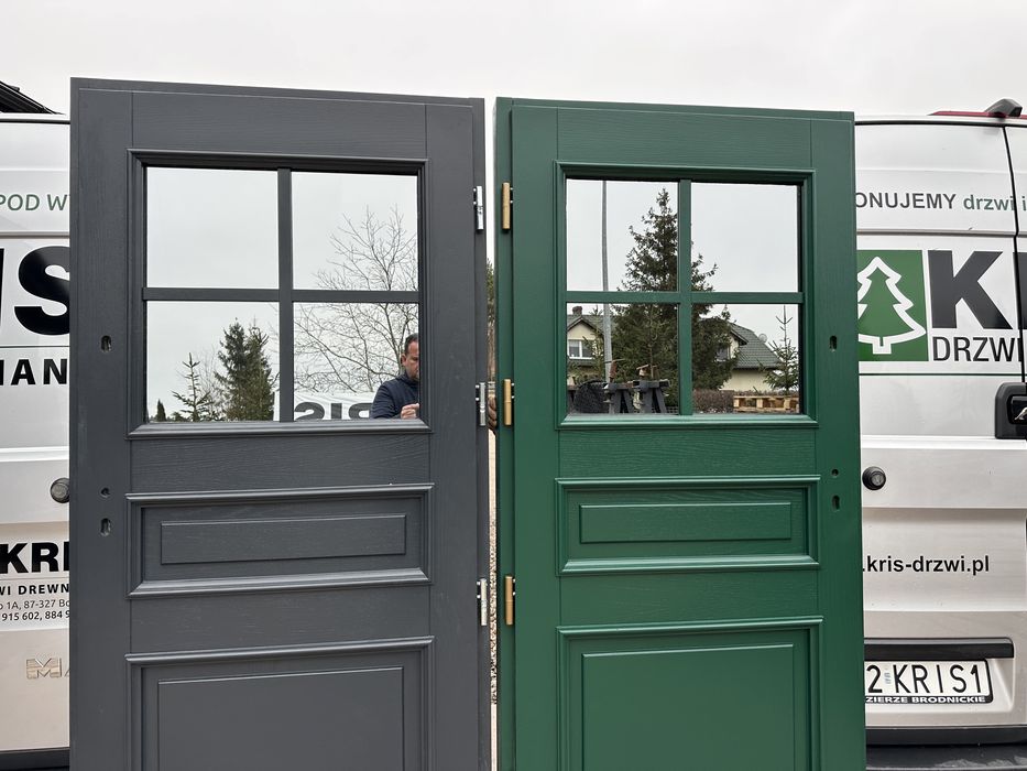 Drzwi zewnętrzne drewniane Angielskie MONTAŻ CAŁA POLSKA na WYMIAR