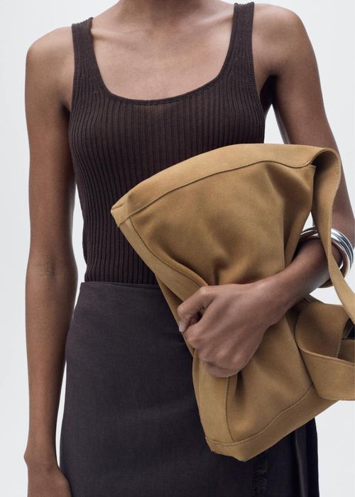 Майка mango коричнева