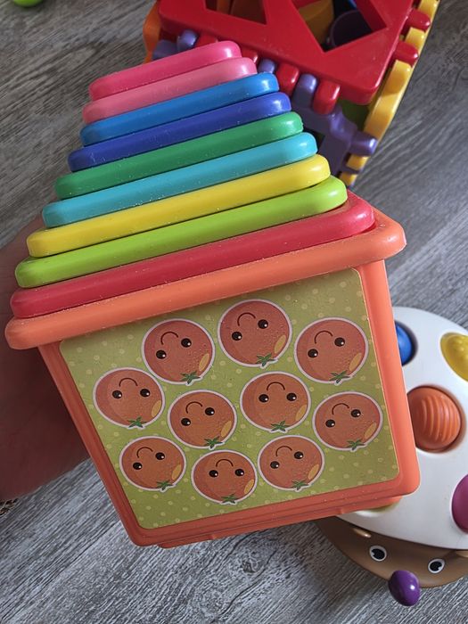 Kostka sorter, wieża + dwie zabawki pop it