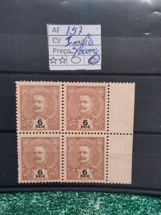 1898/1900  Índia Quadra Da Série De D° Carlos I MLH *Sem Goma