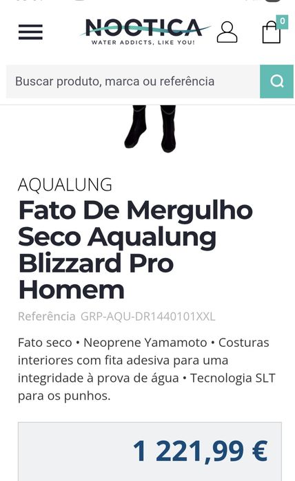 Oportunidade, ofereço maquina fotográfica que tenho nos meus anúncios fato seco para pratica mergulho recreativo Aqualung