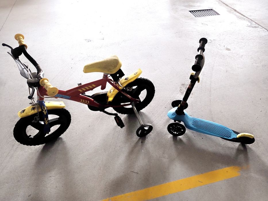 Bicicleta e trotinete de criança