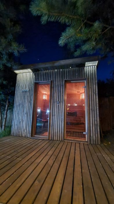 Działka z domkiem letniskowym sauną i basenem